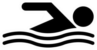 Swimming Cartoon Icon Sticker