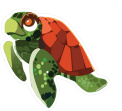 Swimming Sea Turtle Sticker