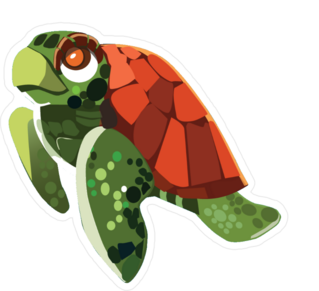 Swimming Sea Turtle Sticker