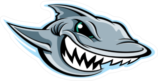 Swimming Shark Mascot Sticker