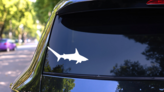 Swimming Shark Sticker on a Rear Car Window (New) example