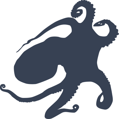 Swimming Sideways Octopus Sticker