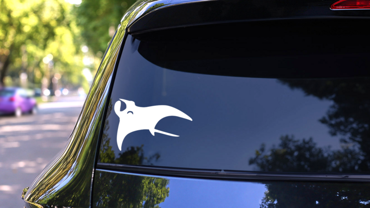 Swimming Stingray Manta Ray Sticker on a Rear Car Window (New) example