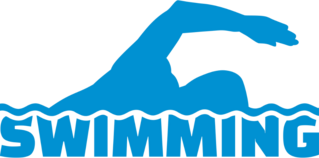 Swimming Text With Silhouette Sticker