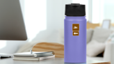 Swimming To The Left Sticker on a Water Bottle (New) example
