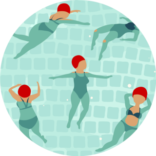 Swimming Women In Pool Sticker