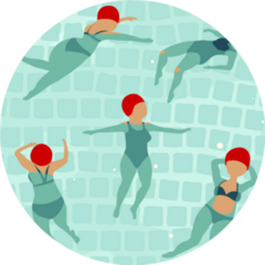 Swimming Women In Pool Sticker