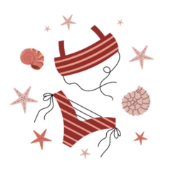 Swimsuit & Starfish Sticker
