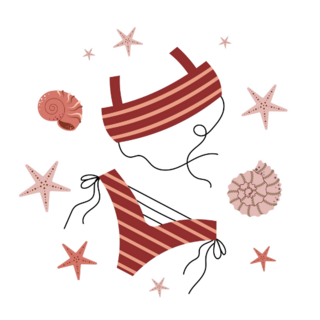 Swimsuit & Starfish Sticker