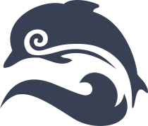 Swirl Dolphin Jumping Over Split Wave Sticker