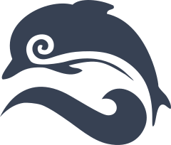 Swirl Dolphin Jumping Over Wave Sticker