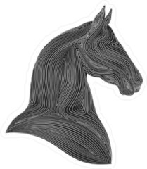 Swirling Lines Horse Head Sticker