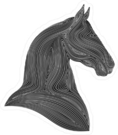 Swirling Lines Horse Head Sticker