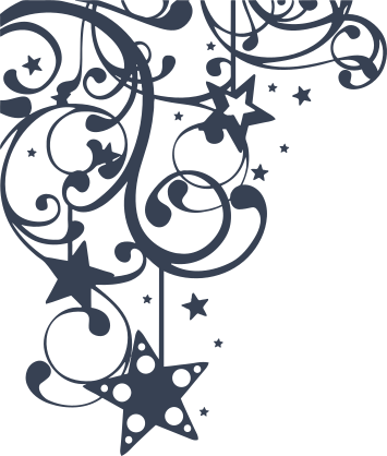 Swirls And Stars Decorative Border Sticker