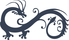 Swirly Chinese Dragon Sticker