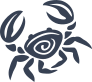 Swirly Crab Sticker