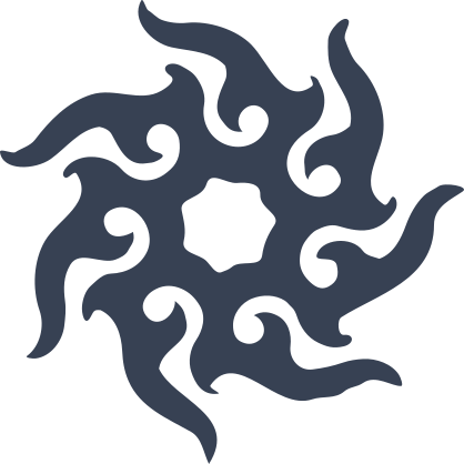 Swirly Flames Sun Sticker