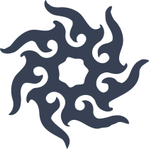 Swirly Flames Sun Sticker