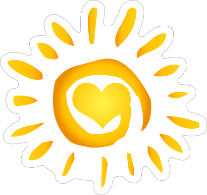 Swirly Heart Sun Sticker