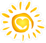 Swirly Heart Sun Sticker