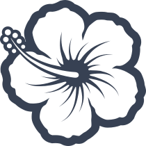 Swirly Hibiscus Flower Sticker