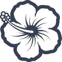 Swirly Hibiscus Flower Sticker