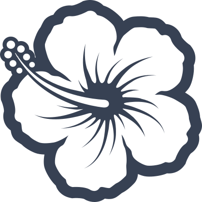 Swirly Hibiscus Flower Sticker