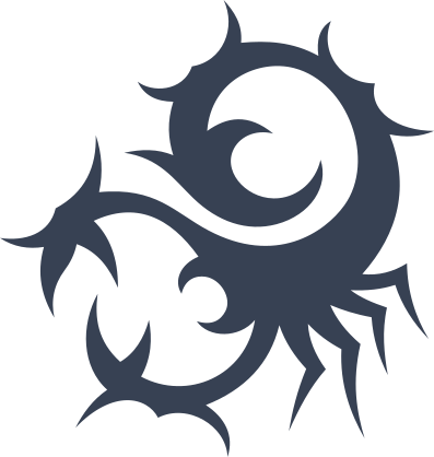 Swirly Pointy Scorpion Sticker