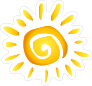 Swirly Sun Sticker