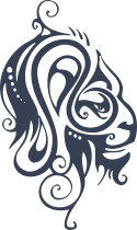 Swirly Tribal Lion Head Sticker