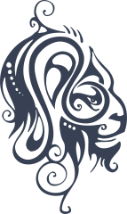 Swirly Tribal Lion Head Sticker
