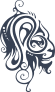 Swirly Tribal Lion Head Sticker