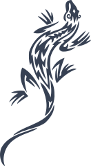 Swirly Tribal Lizard Gecko Sticker