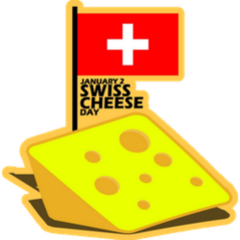 Swiss Cheese Day Switzerland Flag Sticker