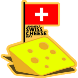 Swiss Cheese Day Switzerland Flag Sticker