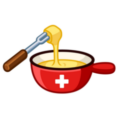 Swiss Cheese Fondue With Flag Sticker