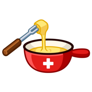 Swiss Cheese Fondue With Flag Sticker