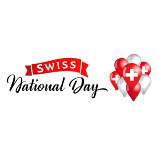 Swiss National Day Lettering Sticker