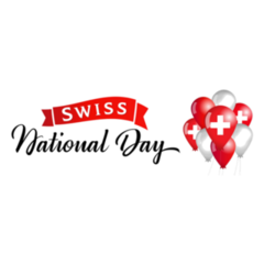 Swiss National Day Lettering Sticker