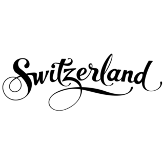 Switzerland Calligraphy Text Sticker