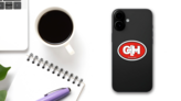Switzerland Ch Flag Oval Sticker on a Phone (New) example