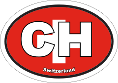 Switzerland Ch Flag Oval Sticker