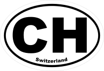 Switzerland Ch Oval Sticker