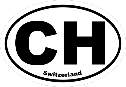 Switzerland Ch Oval Sticker