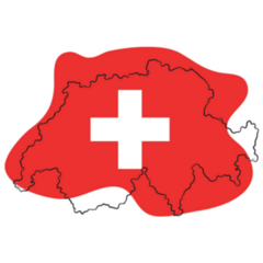 Switzerland Country Map Abstract Sticker