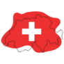Switzerland Country Map Abstract Sticker
