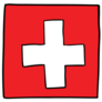 Switzerland Flag Doodle Hand Drawing Sticker
