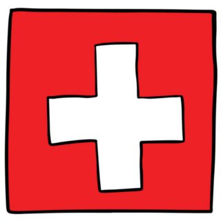 Switzerland Flag Doodle Hand Drawing Sticker