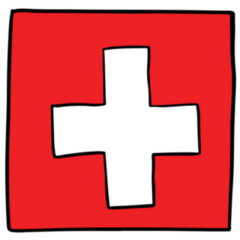 Switzerland Flag Doodle Hand Drawing Sticker