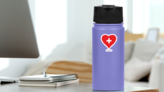 Switzerland Flag In Heart Shape Sticker on a Water Bottle (New) example